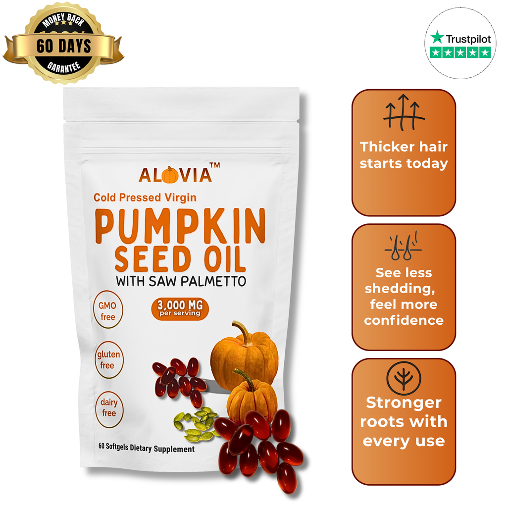 ALOVIA™ –Pumpkin Seed Oil, Natural Support for Hair Growth - Bladder Health